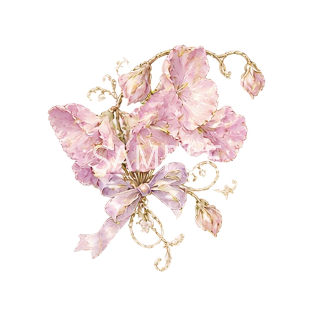 【春の幻想植物イラスト素材】27点セット|背景透過|PNG|クリップアート|アンティーク|花|蝶|妖精|Spring Fantasy Plants Clipart Set – 27 Vintage Botanical PNG Illustrations | Flowers, Butterflies & Fairy