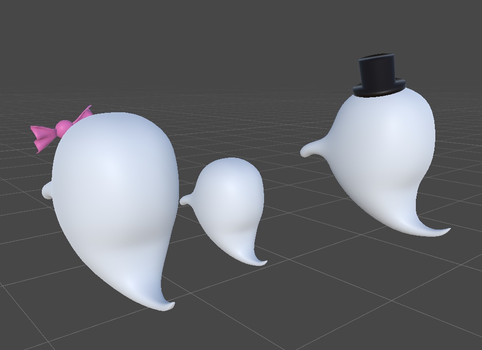 VRC向け追従機能付きゴーストファミリー