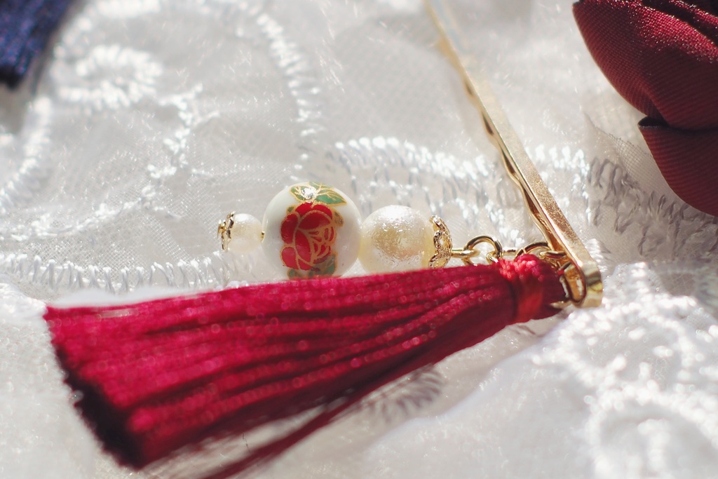 寒椿の髪飾りセット