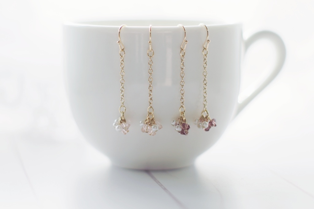 桜色硝子のピアス