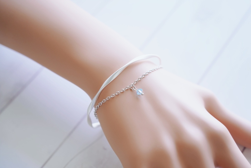 波形バングルとシンプルブレスレットのセット