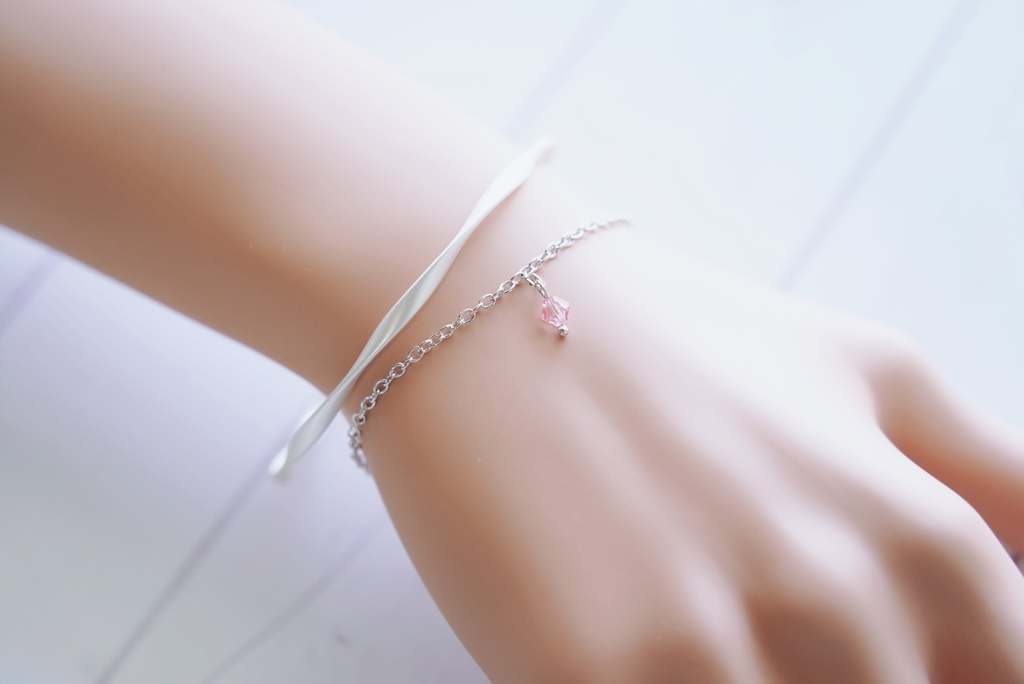 波形バングルとシンプルブレスレットのセット