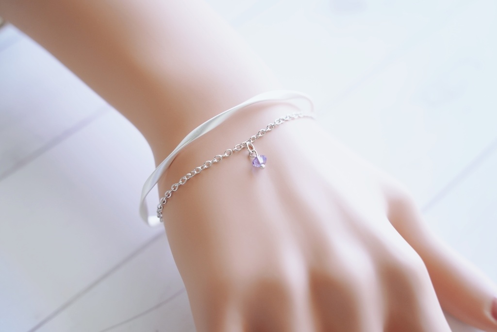 波形バングルとシンプルブレスレットのセット