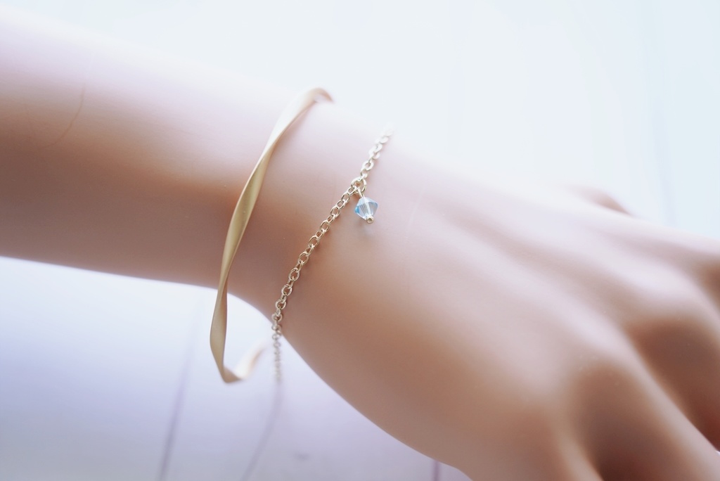 波形バングルとシンプルブレスレットのセット