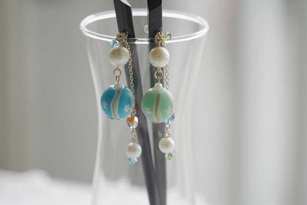 手毬ガラスのかんざし