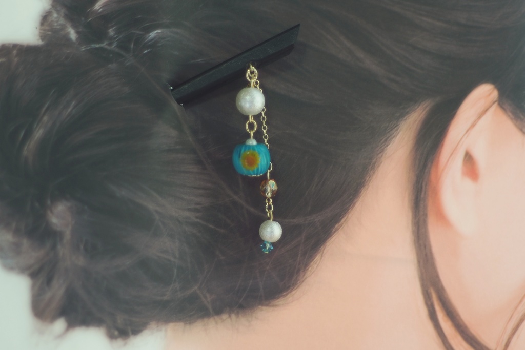 手毬ガラスのかんざし