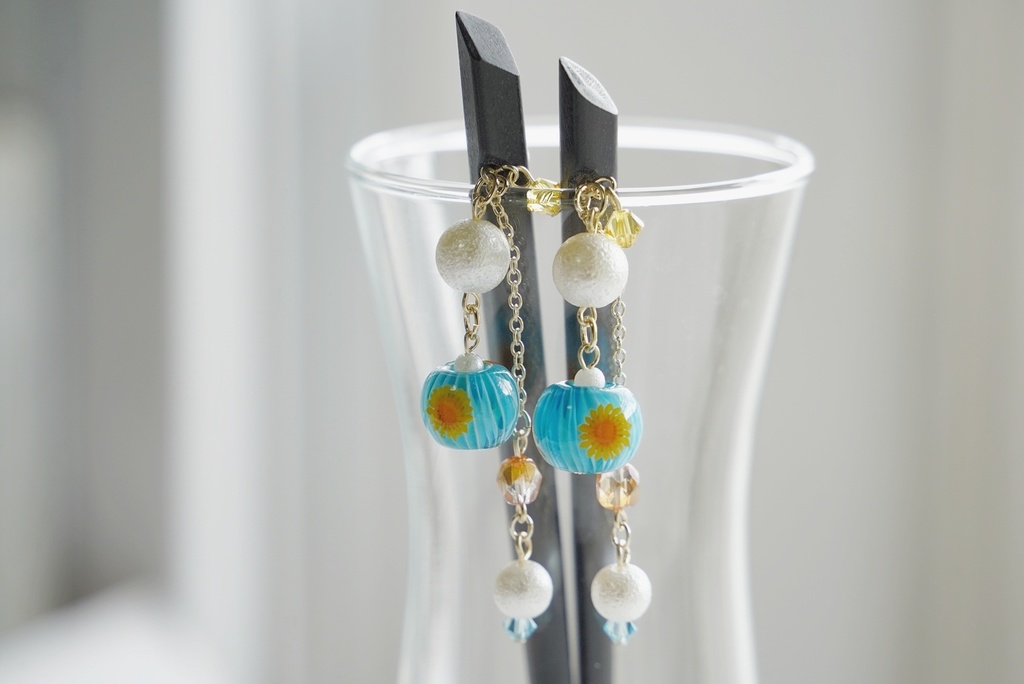 手毬ガラスのかんざし