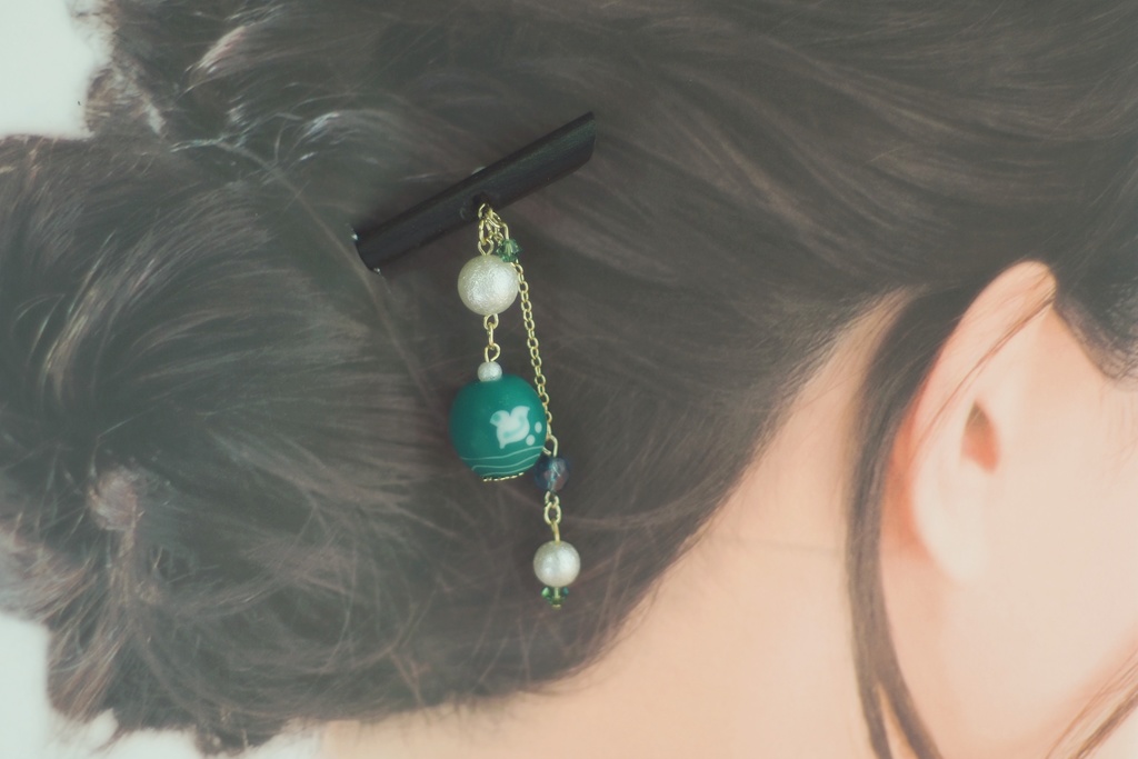 手毬ガラスのかんざし