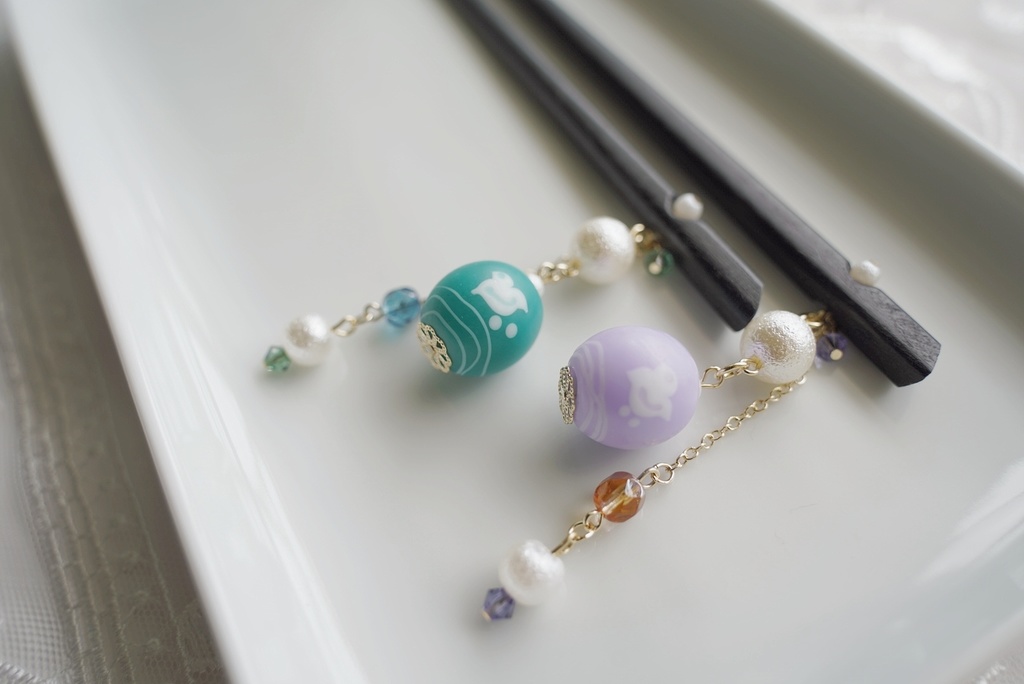 手毬ガラスのかんざし