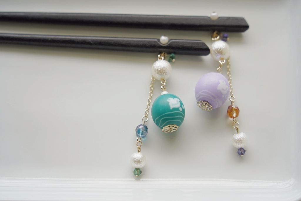 手毬ガラスのかんざし