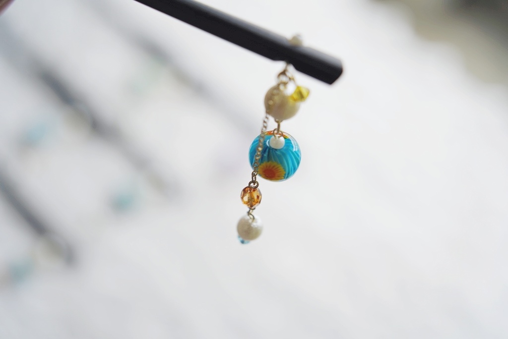 手毬ガラスのかんざし