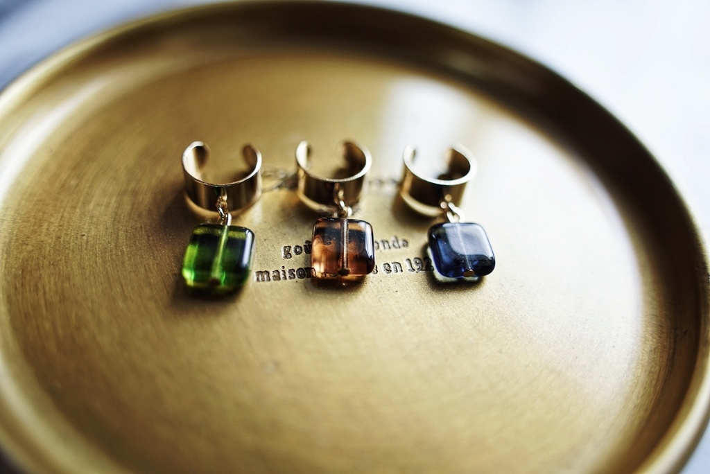 真四角ガラスのイヤーカフ【1個売り】