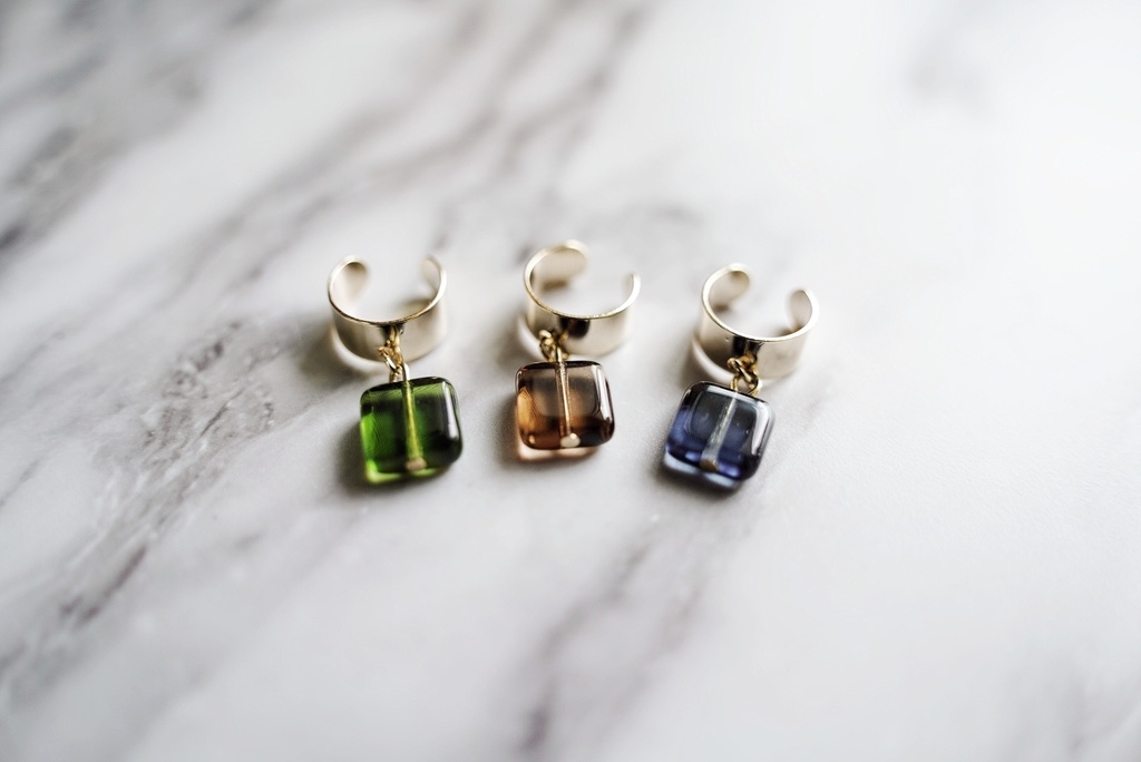 真四角ガラスのイヤーカフ【1個売り】