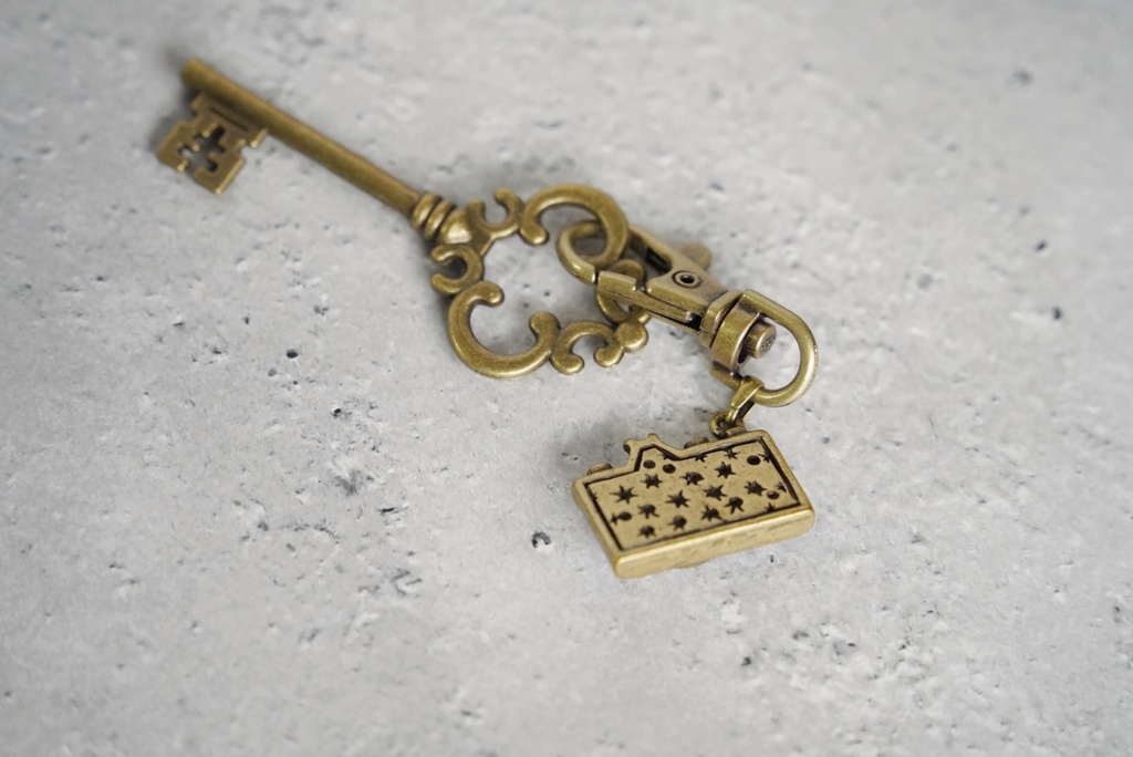 アンティーク調カメラキーホルダー