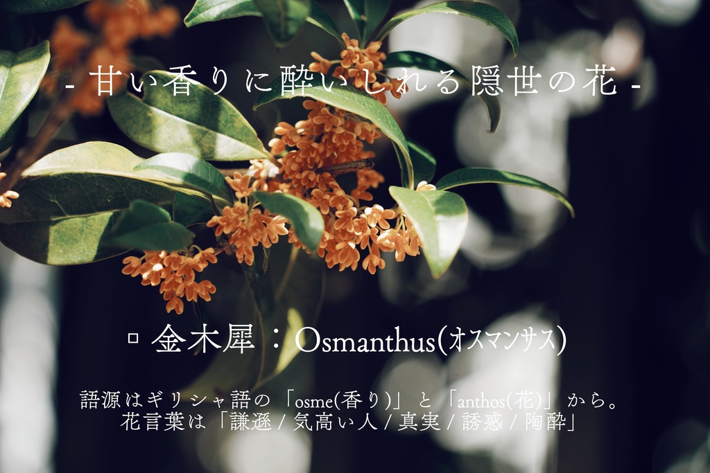 金木犀と紫陽花の眼鏡チェーン