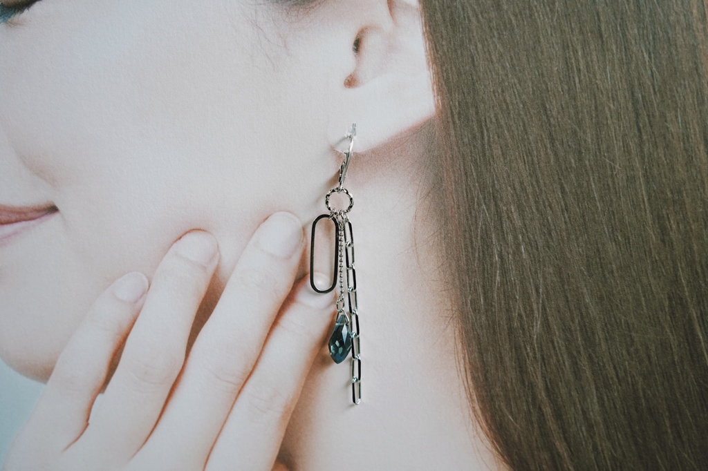 鱗粉を纏う者の耳飾り【左右非対称デザイン】