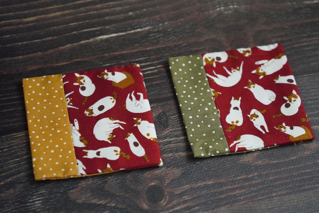 ツートンカラーのコースター