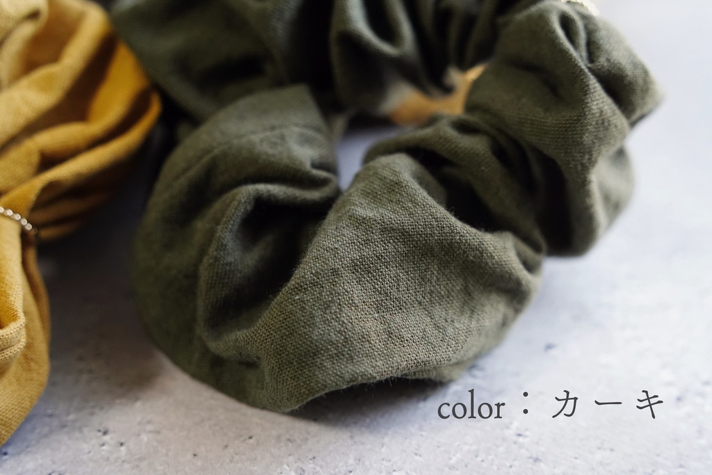 ワーキングコットンのシュシュ