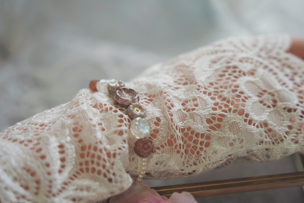 パールとお花のブレスレット