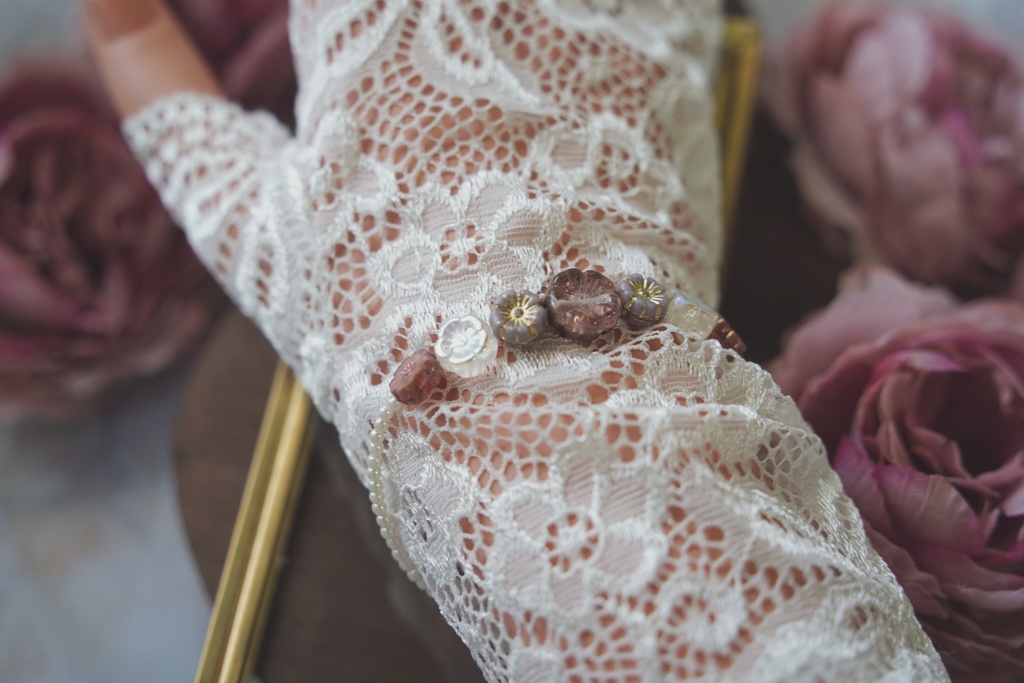 パールとお花のブレスレット