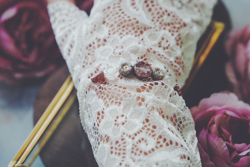 パールとお花のブレスレット