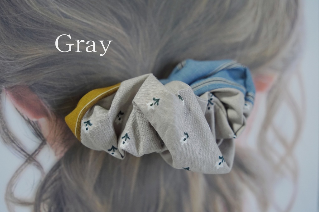 【梅雨&夏の応援特価!】トリプルカラーのシュシュ