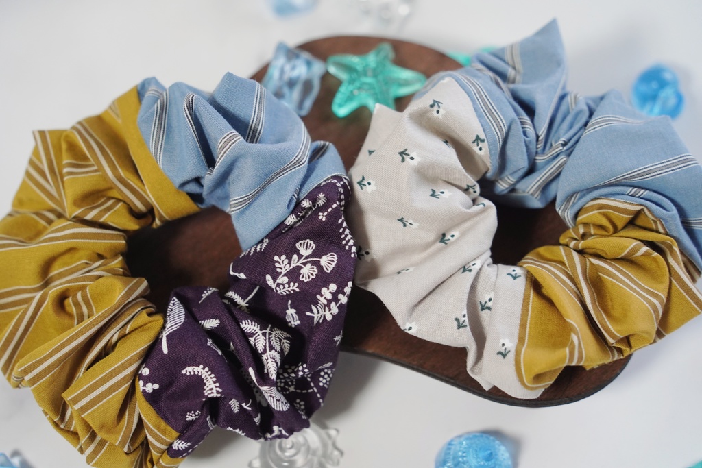 【梅雨&夏の応援特価!】トリプルカラーのシュシュ