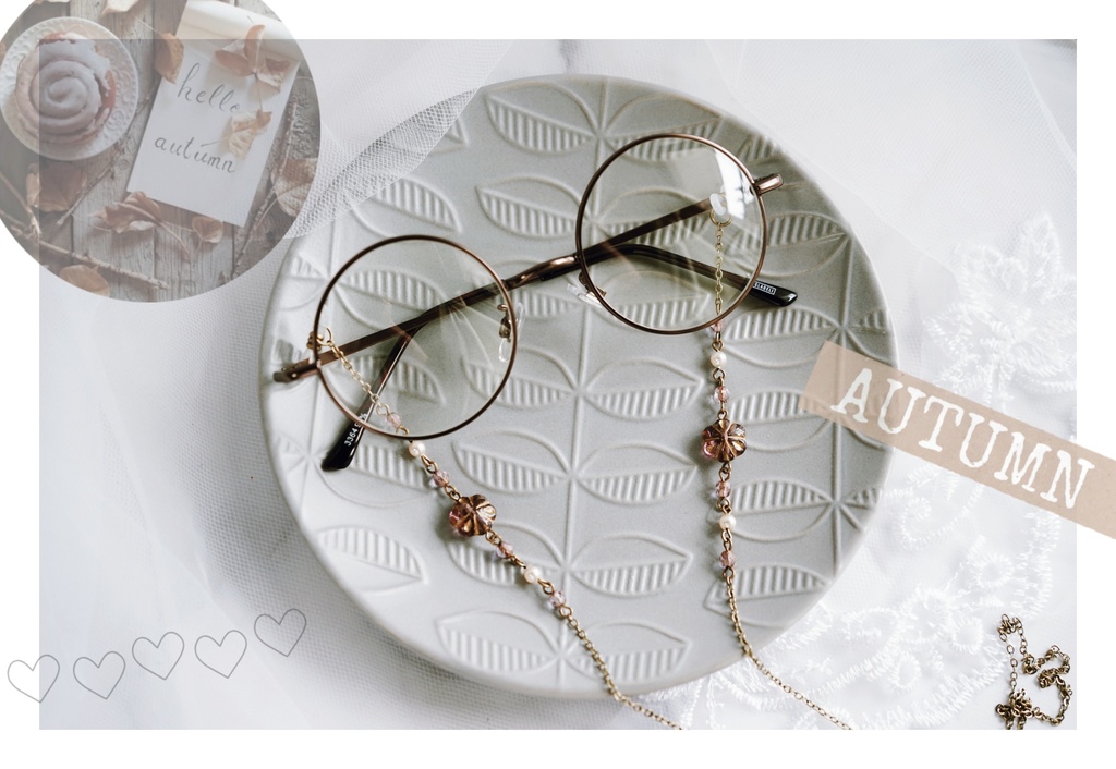 花ガラスの眼鏡チェーン