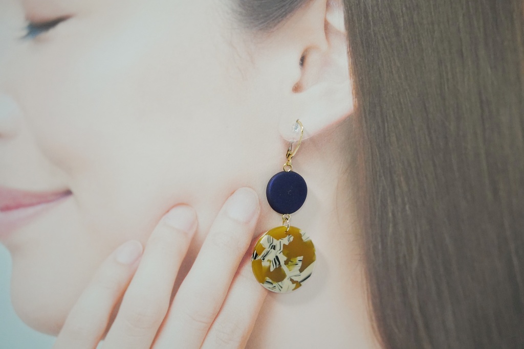 珈琲ゼリー模様の耳飾り