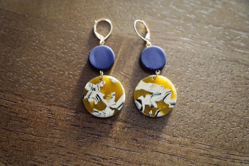 珈琲ゼリー模様の耳飾り