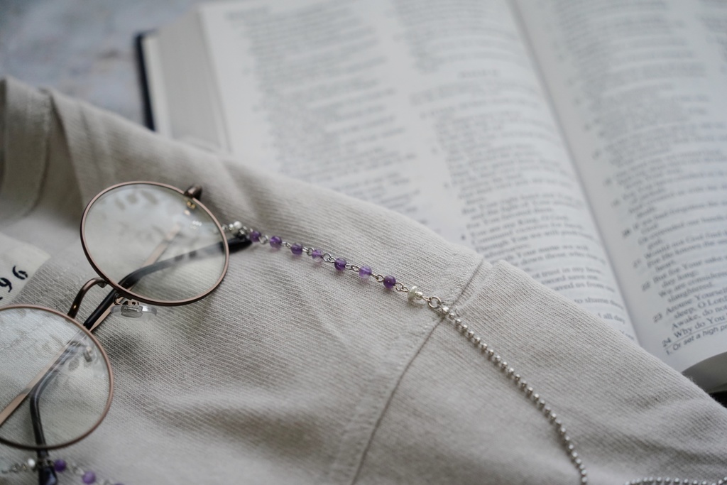 天然石のエスニック風眼鏡チェーン