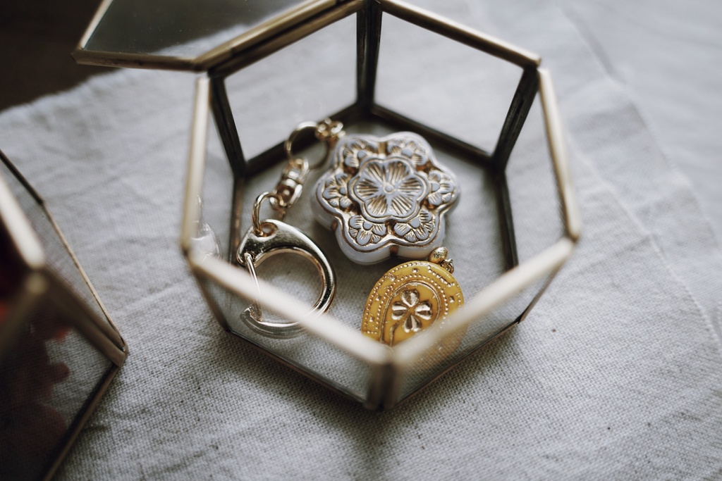 馬蹄とクローバーのキーホルダー