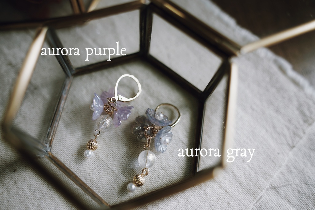 aurora flowerの耳飾り