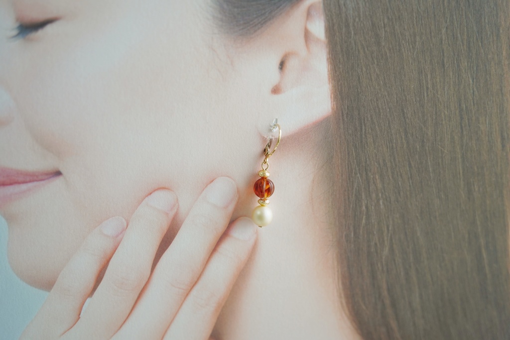 紅茶の耳飾り【左右非対称デザイン】