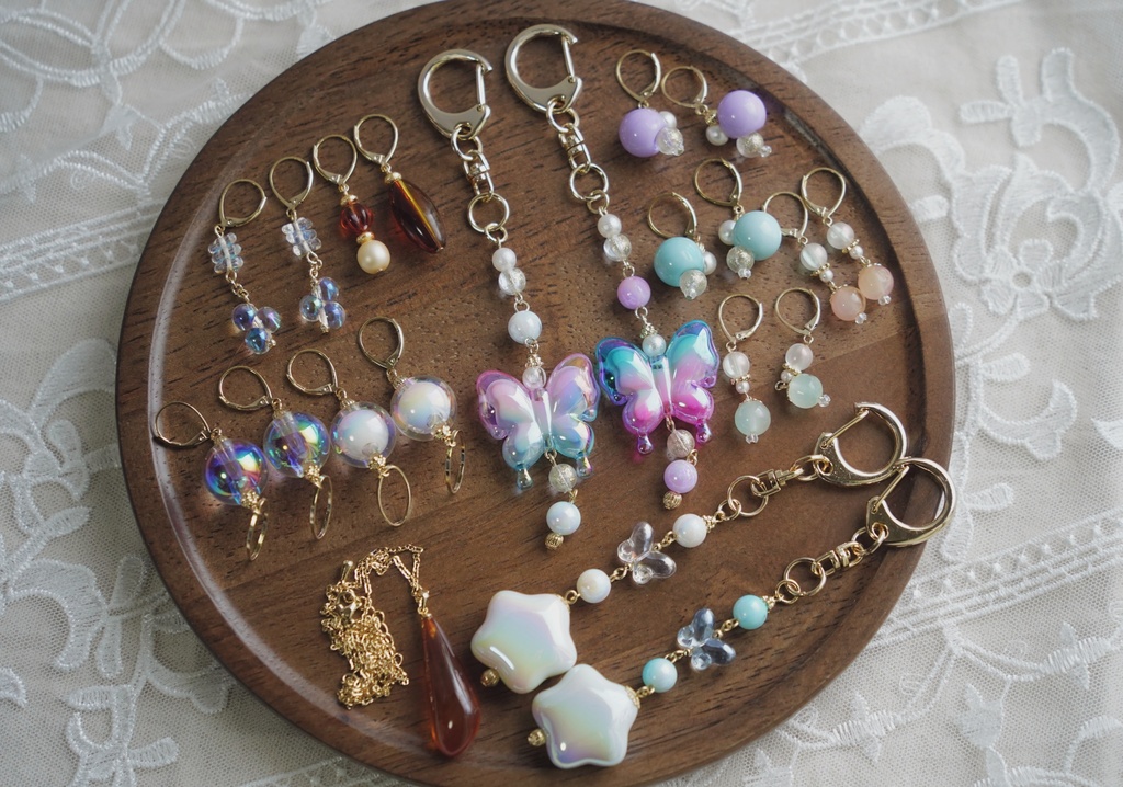 紅茶の耳飾り【左右非対称デザイン】