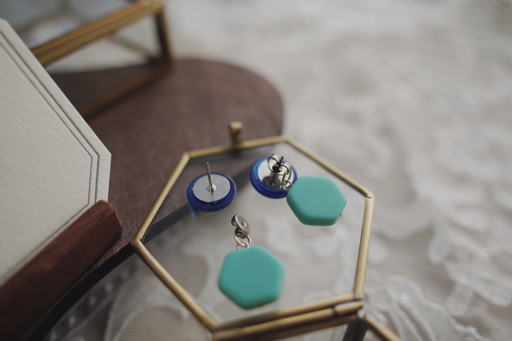 2wayな耳飾り【六角形】