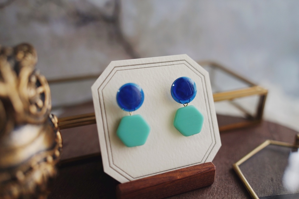 2wayな耳飾り【六角形】