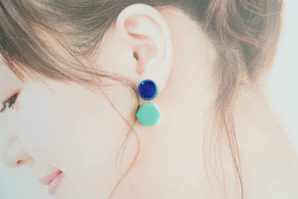 2wayな耳飾り【六角形】