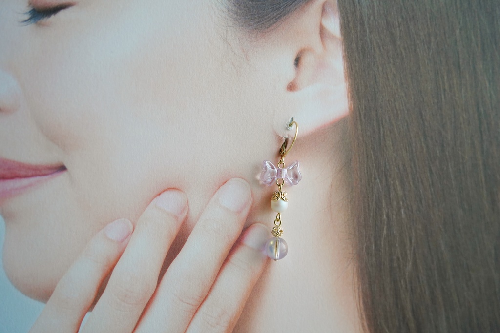 夢かわリボンの耳飾り