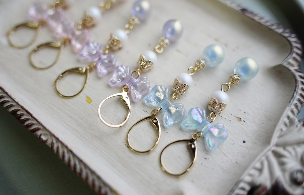 夢かわリボンの耳飾り