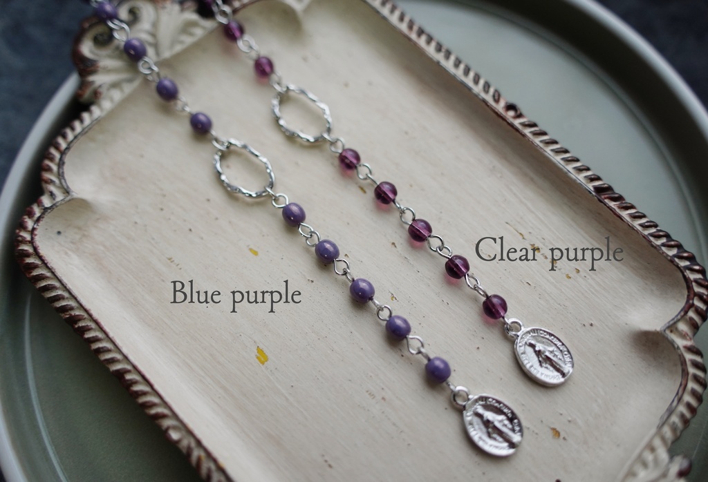 ミニチャームメダイのロザリオ【silver color】