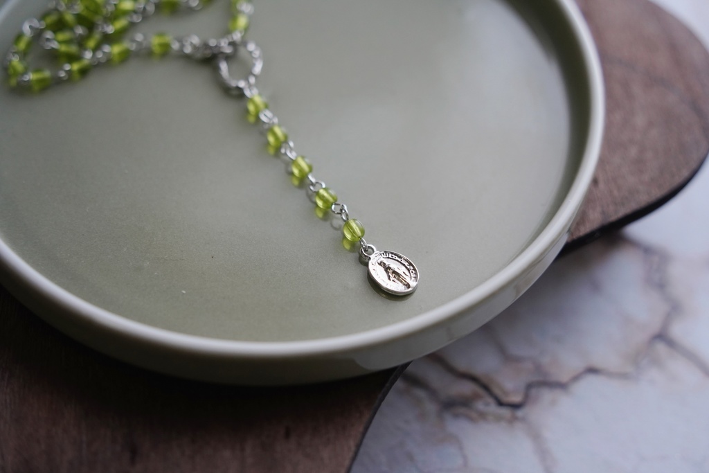 ミニチャームメダイのロザリオ【silver color】