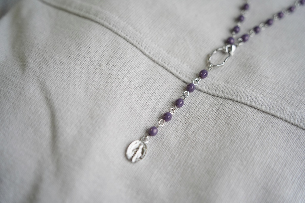 ミニチャームメダイのロザリオ【silver color】