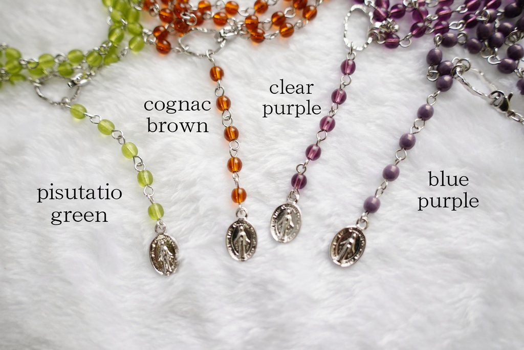 ミニチャームメダイのロザリオ【silver color】