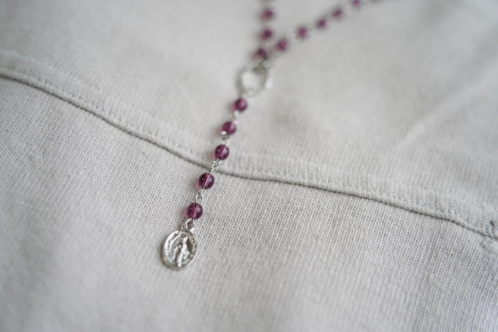 ミニチャームメダイのロザリオ【silver color】
