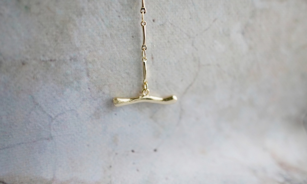 ランダムチェコビーズのロングネックレス【caramel&honey brown】