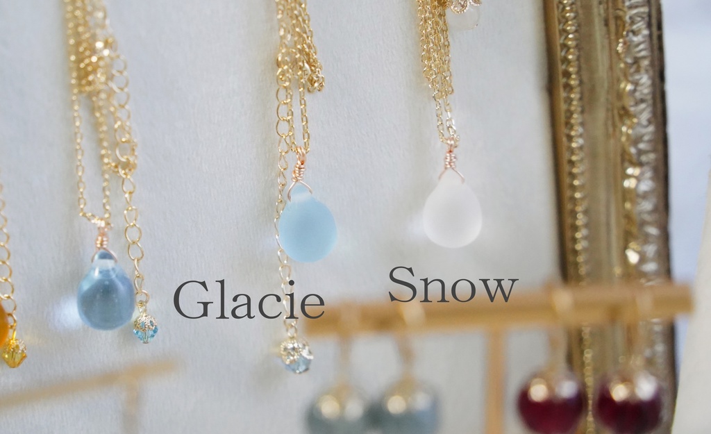 ドロップガラスの首飾り【フロストカラー】