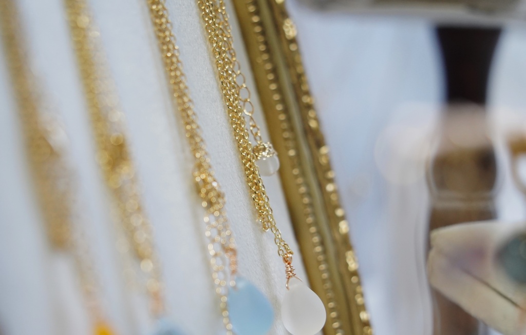 ドロップガラスの首飾り【フロストカラー】