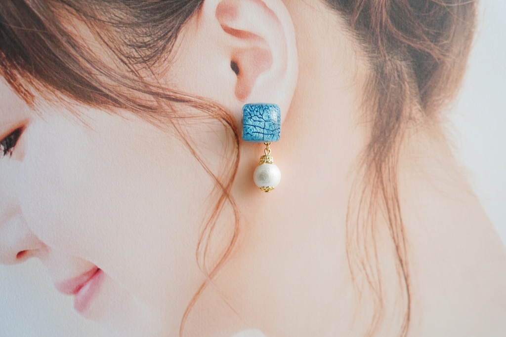 グラフィックスクエアの耳飾り【2way】