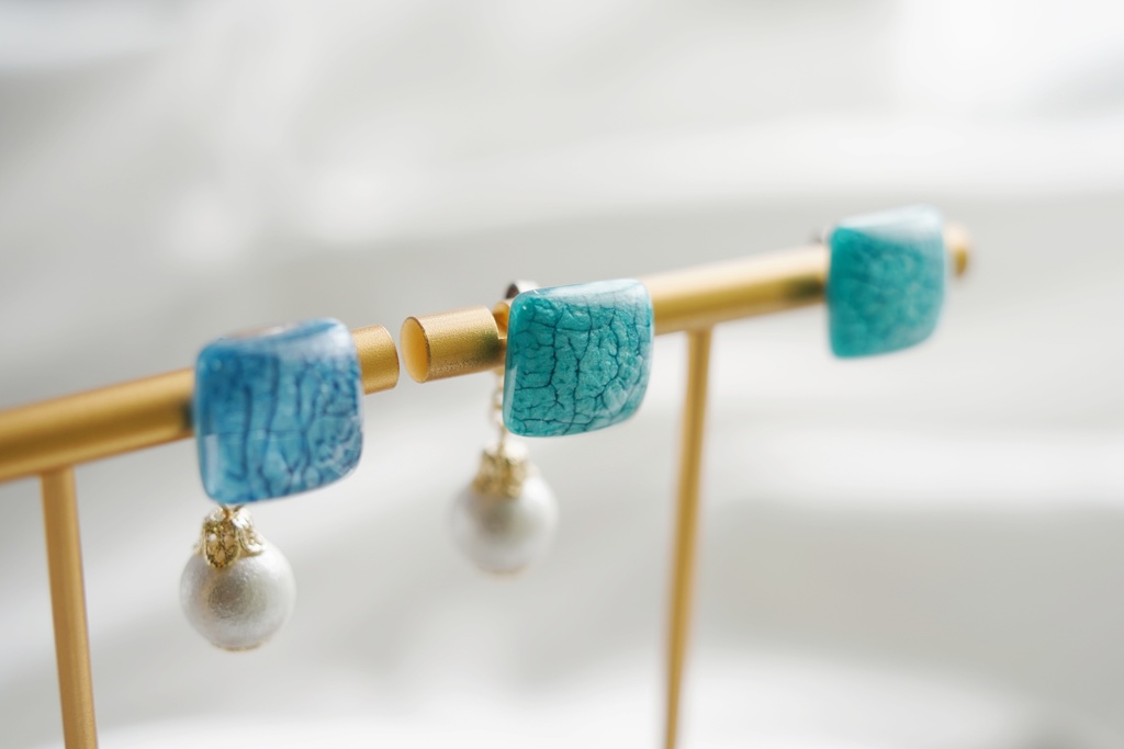 グラフィックスクエアの耳飾り【2way】